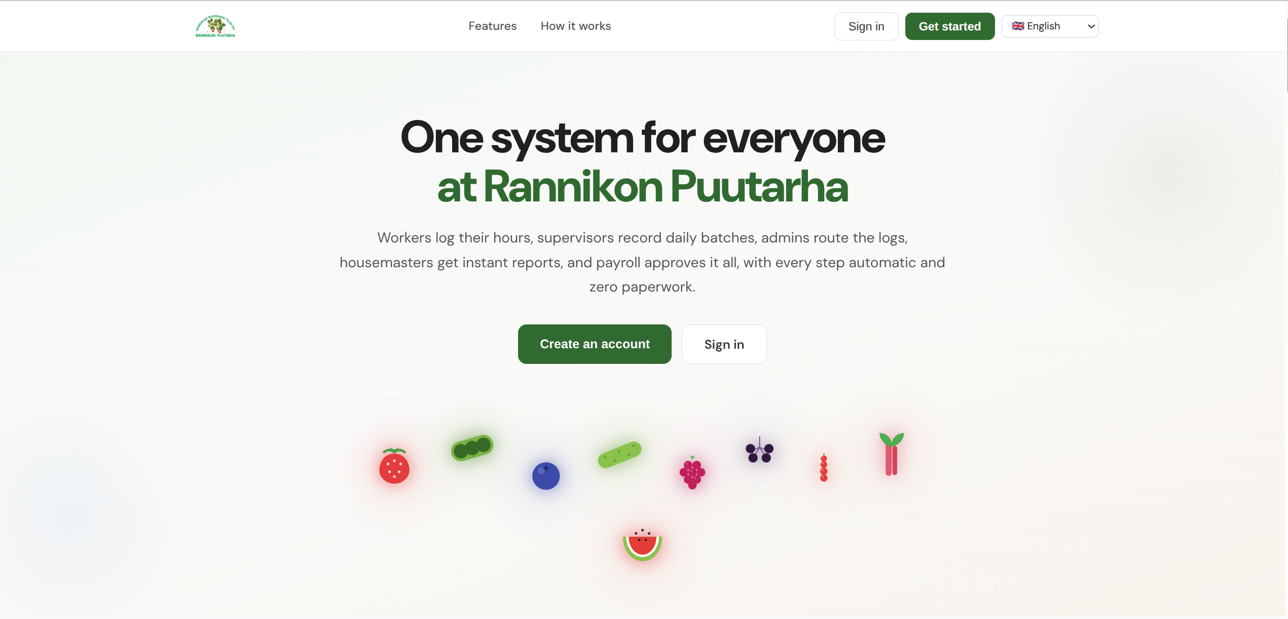 Rannikon Puutarha landing page hero